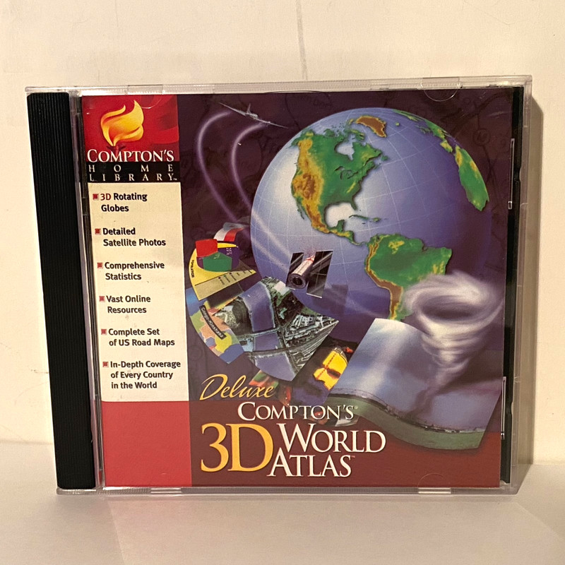 Deluxe Compton’s 3d World Atlas The Learning Co. 1998 CD-ROM *BUY 2 GET 2 FREE*