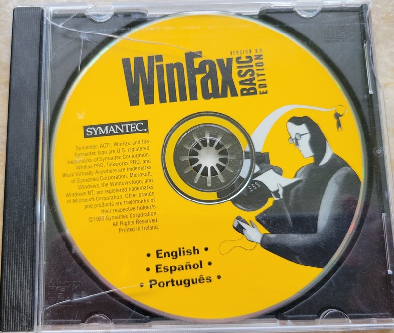Vintage CD – WinFax Basic Edition by Symantec, Ver 9.0