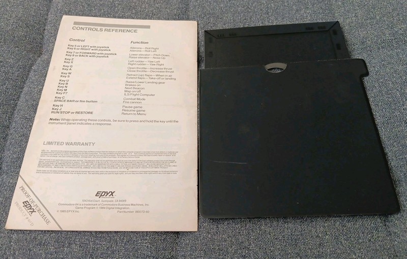 Vtg Jet Combat Simulator Commodore 64 Game with Manual Epyx 1984 C64 RARE gallery