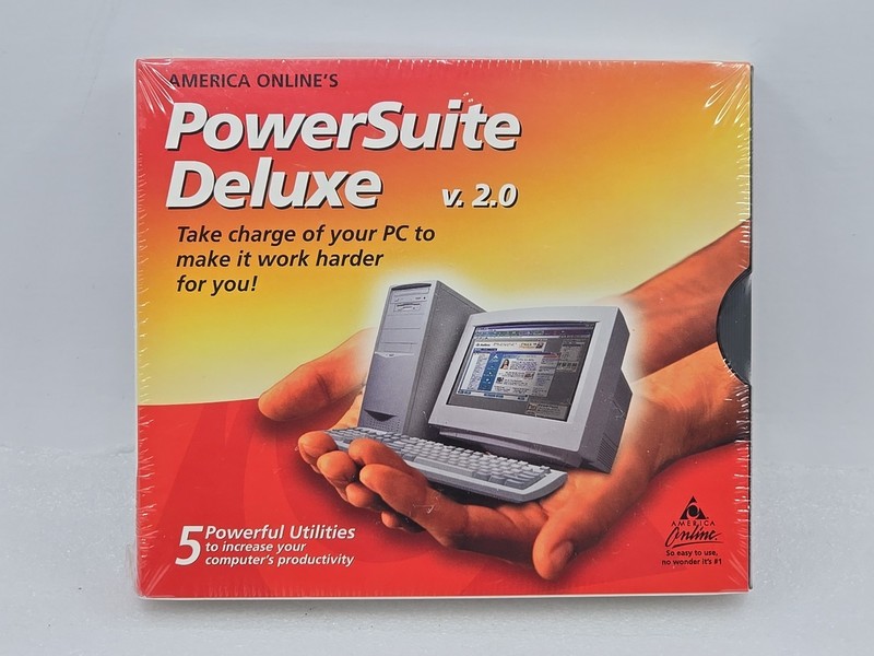 America Online’s Powersuite Deluxe V 2.0 Vintage AOL Drivers Utilities – SEALED