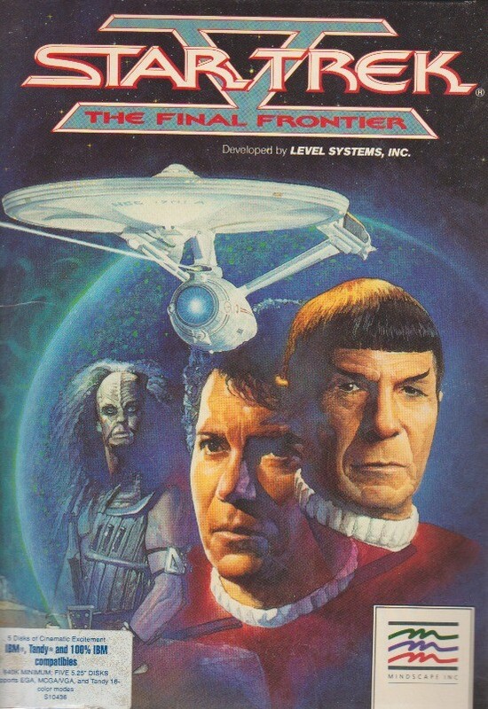 Star Trek V: The Final Frontier 5 w/ Manual & Pin PC captain ship game! BIG BOX