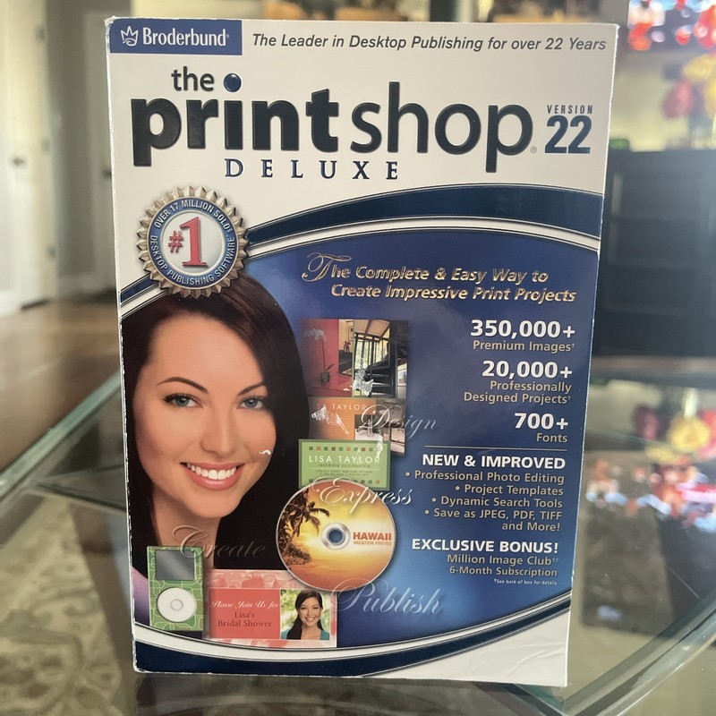 Print Shop Deluxe v22 4 CD Set Box Manual Version 22 Windows XP/2000 Complete VG gallery