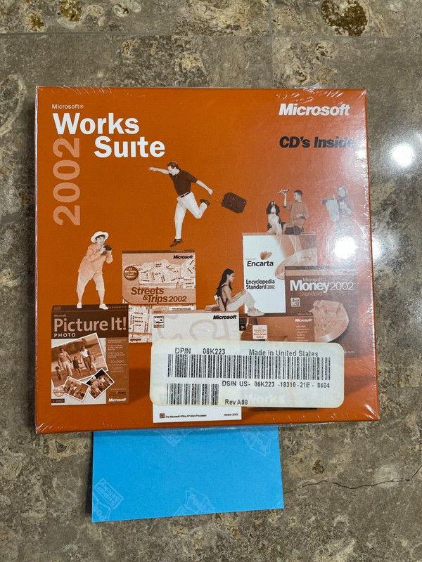 NEW MICROSOFT WORKS SUITE 2002 WITH PRODUCT KEY – Dell / Stil sealed