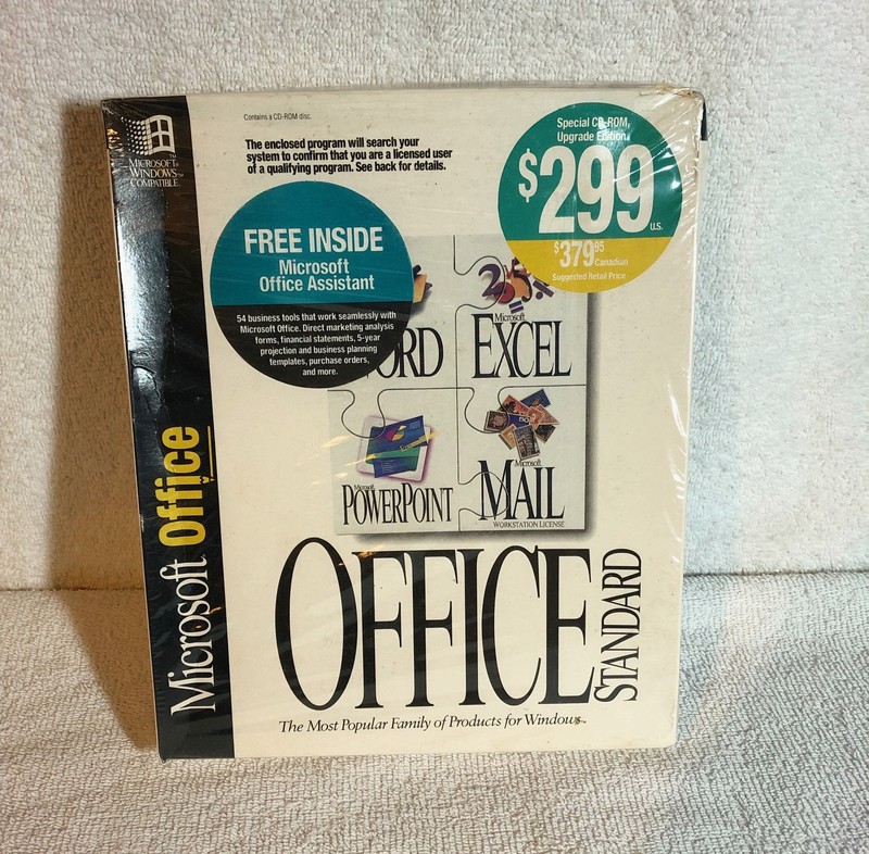 Microsoft Office Standard CD-ROM Upgrade Edition v. 4.2 1994 vintage big box