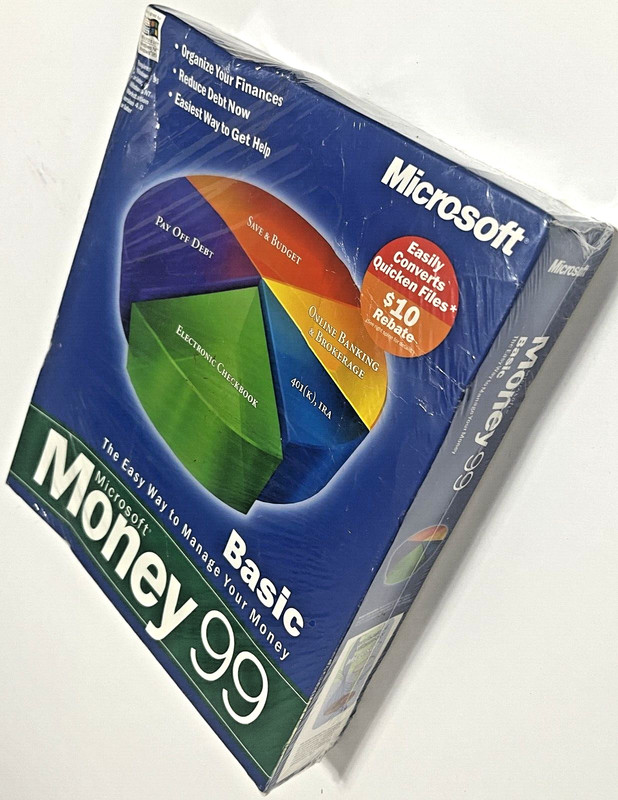 MICROSOFT Vintage Money 99 Basic for Windows Original Retail CD NEW SEALED gallery