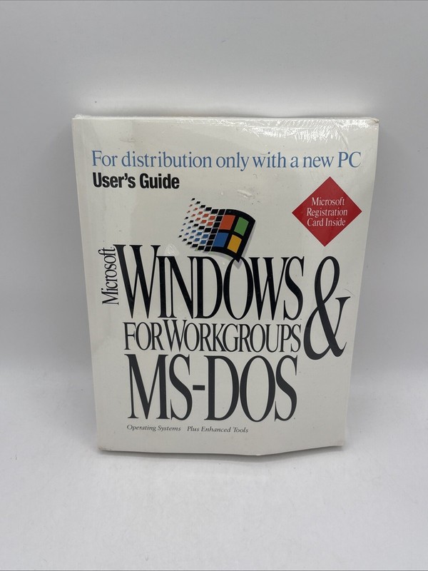 SEALED Microsoft Windows Workgroups PC User’s Guide COA RARE with disks 3.5