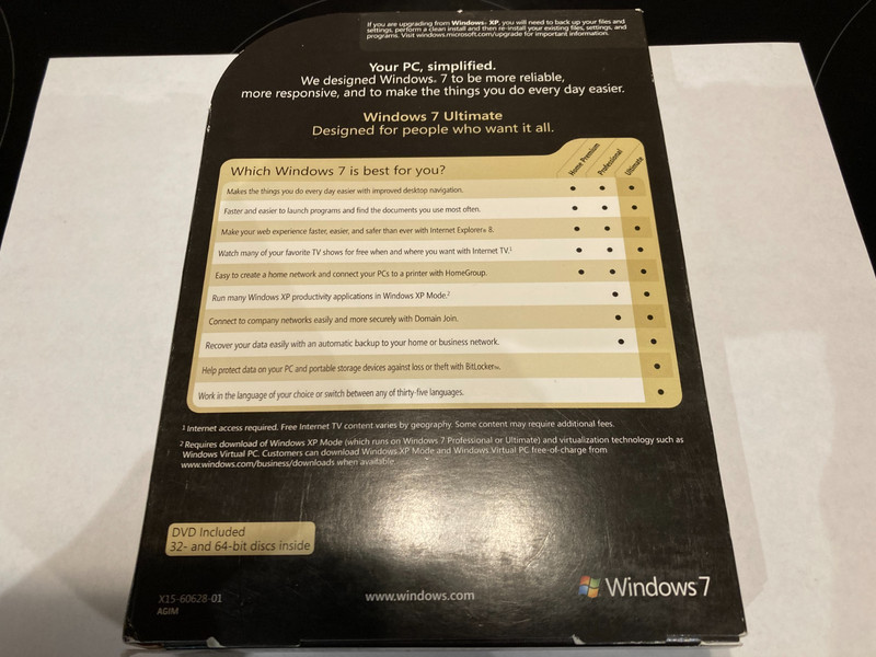 Microsoft Windows 7 Ultimate 32 Bit and 64 Bit DVDs Full Box Version (1 User) gallery