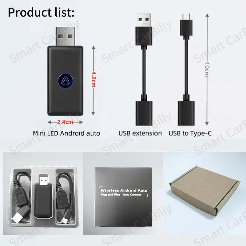 New Upgrade Mini Android Auto Adapter for Wired Android Auto Smart Carplay Ai