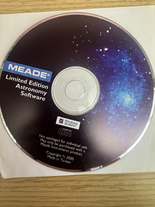Meade Limited Edition Astronomy Software Windows 95/98/NT Telescope Space