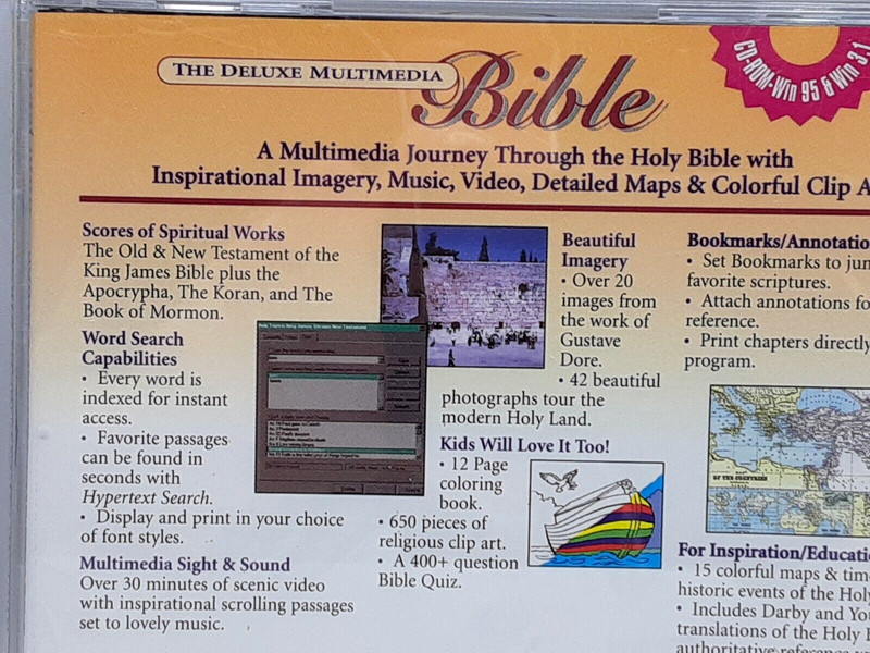 Deluxe Multimedia Bible CD King James Koran More Windows 95 3.1 Clipart Vintage gallery