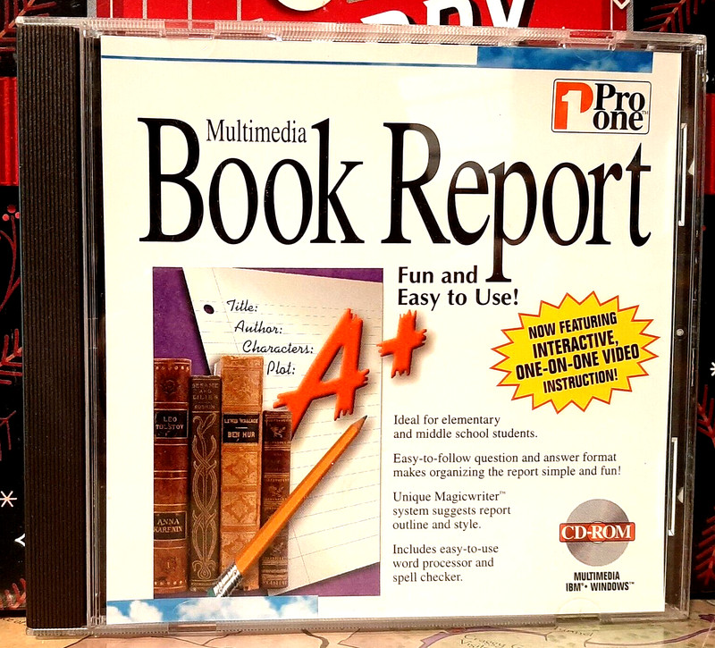 MULTIMEDIA BOOK REPORT ~ 1 PRO ONE (1995, CD-ROM) WINDOWS 3.1 x /95 PC