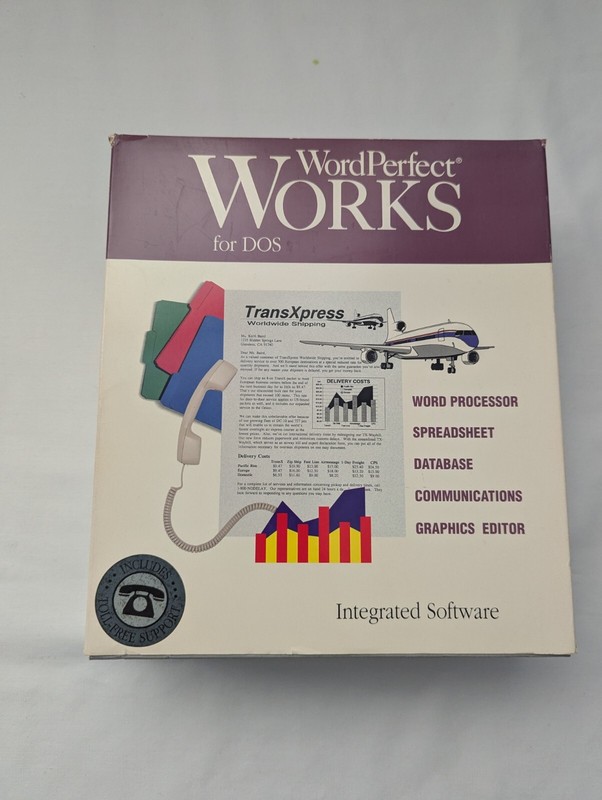 Vintage WordPerfect Works for DOS ~ Complete New Unused ~ Rare Collectors
