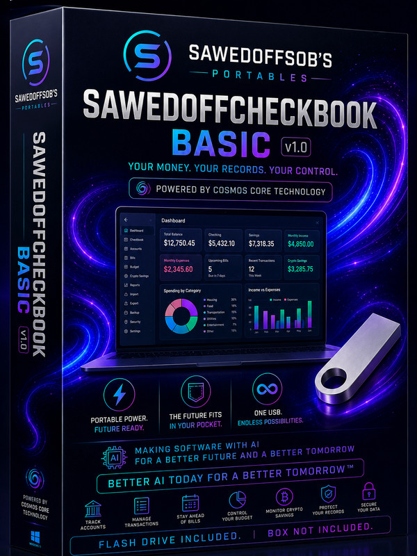 Sawedoffcheckbook Basic v1.0 Personal Finance Manager USB Edition New checkbook