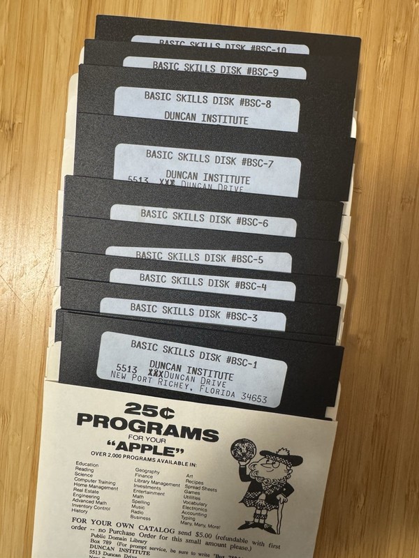Vintage Apple II BASIC SKILLS Collection- Duncan Institute 10 Disks 49 Programs gallery