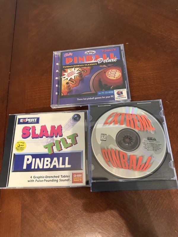 ⁠Vintage PC Pinball Game Lot Extreme Pinball Slam Tilt Pinball Deluxe Windows 95