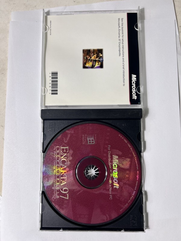 Microsoft Encarta 97 Encyclopedia Vintage Software CDRom Windows95 🔑196-056-021 gallery