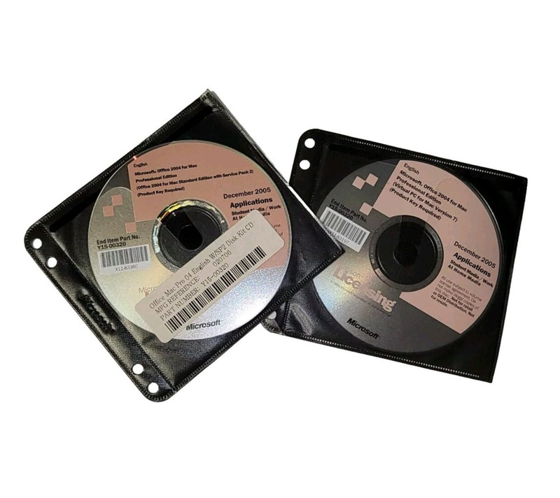 Microsoft Licensing Office Mac Pro SP2 Disk Kit CD PN: Y15-00320 & Product Key.