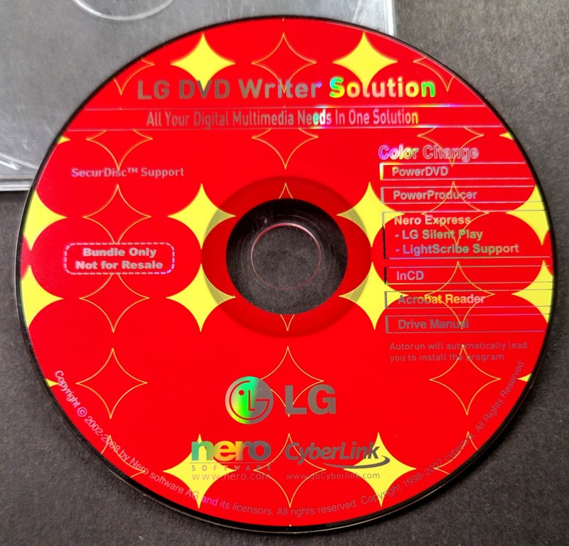 LG DVD Writer Solution Software CD 2008 Nero Express Color Change PowerDVD InCD gallery