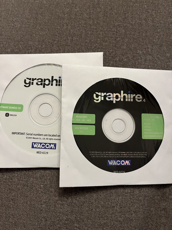 graphire 3 Software Bundle WACOM - No Serial Numbers - CD-ROM Disc Only