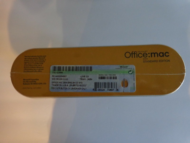 Microsoft Office 2004 for Mac Standard (UNOPENED FACTORY SEALED) gallery