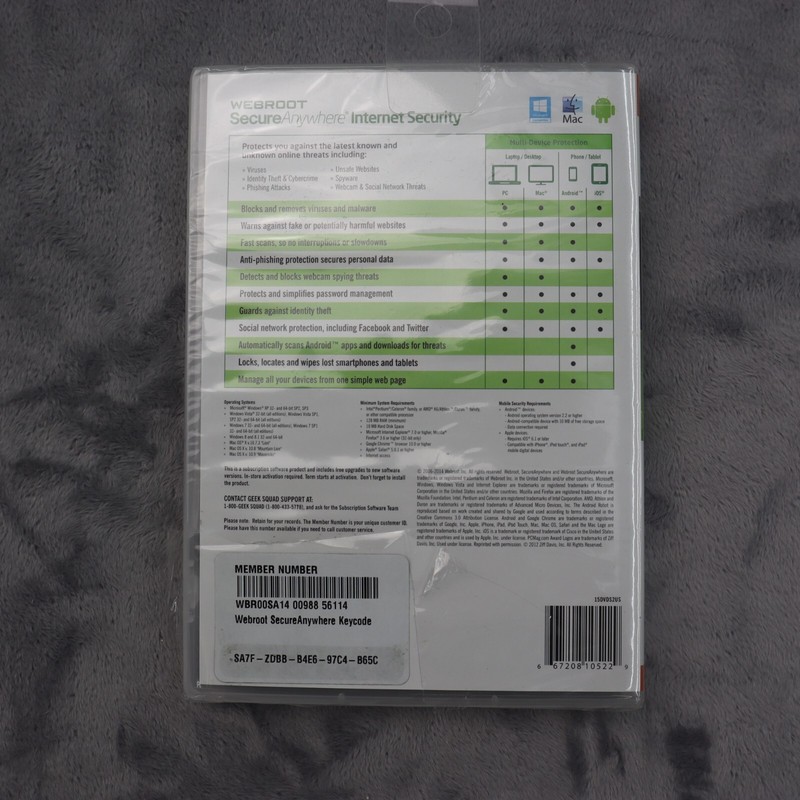 Internet Security Webroot Secure Anywhere PC Mac Mobile Android iOS Best Buy gallery