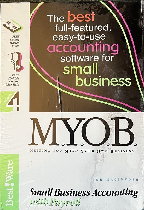 Vtg 80s MYOB Accouning w/ Payroll 4.0 for Macintosh Plus or Better SEALED NEW