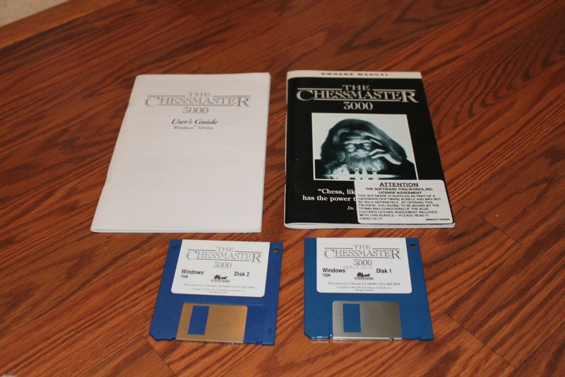 The Chessmaster 3000 Windows Game on 3.5″ disks with manual and guide – tested