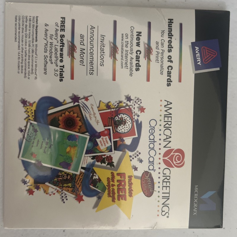 MICROGRAFX American Greetings CreataCard SE Windows Software Sealed New
