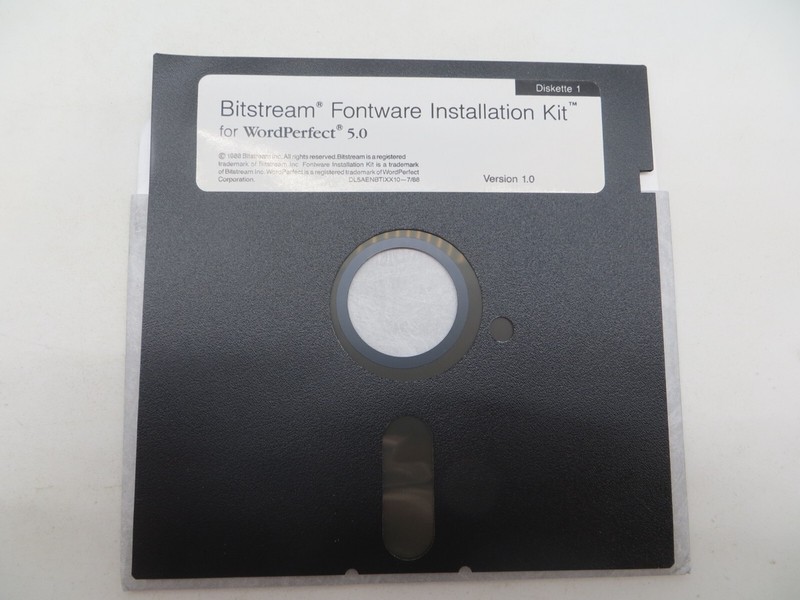 Bitstream Fontware Installation Kit for WordPerfect 5.0 5.25" Floppy Disks 1988 gallery