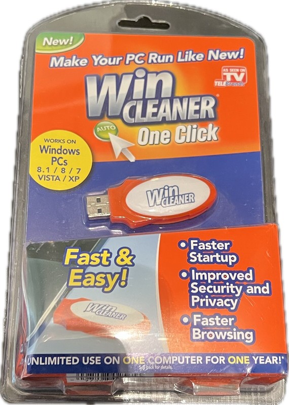 As Seen On TV Win Cleaner 1 Click USB PC Computer Clean Repair Protect Windows