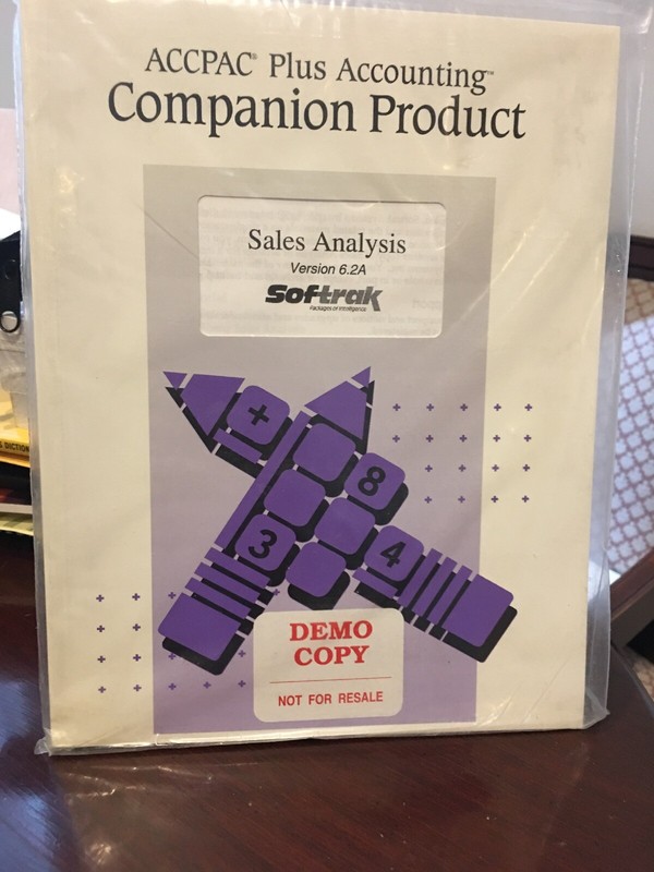 $995 Accpac Plus Accounting Sales Analysis Opened & Never Used.