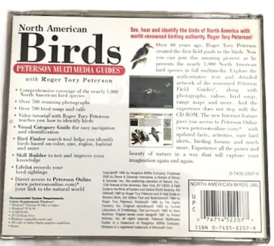 North American Birds Peterson Multimedia Guides (PC CD Rom FOR Win 95 & 98) gallery