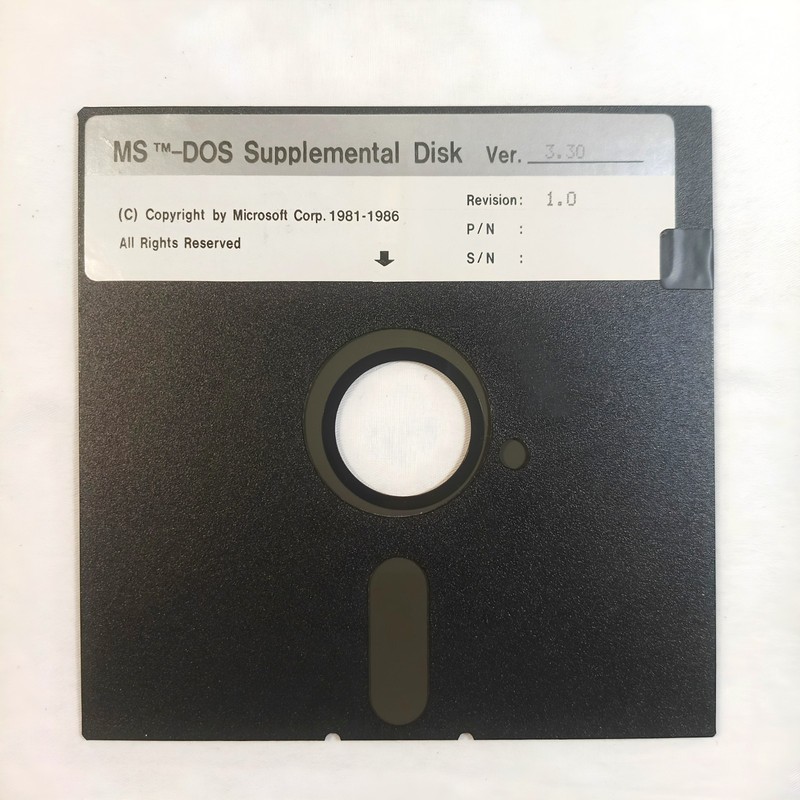 Vintage Microsoft MS-DOS 3.30 & GW-BASIC 3.22 5.25" Floppy Disks Lot of 2 OEM gallery