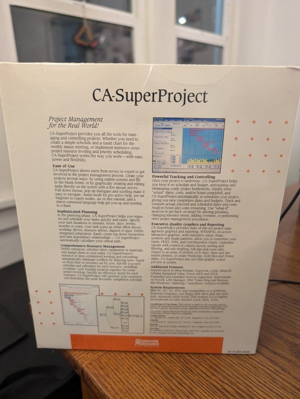 BRAND NEW CA-SuperProject For MS-DOS Still In Shrink Wrap. Absolutely RARE. gallery