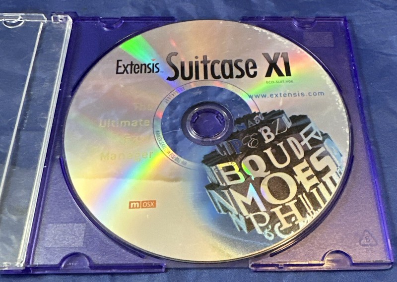 Extensis Suitcase X1 The Ultimate Font Manager CD-Rom ECD Suit V06 Mac Disc Only