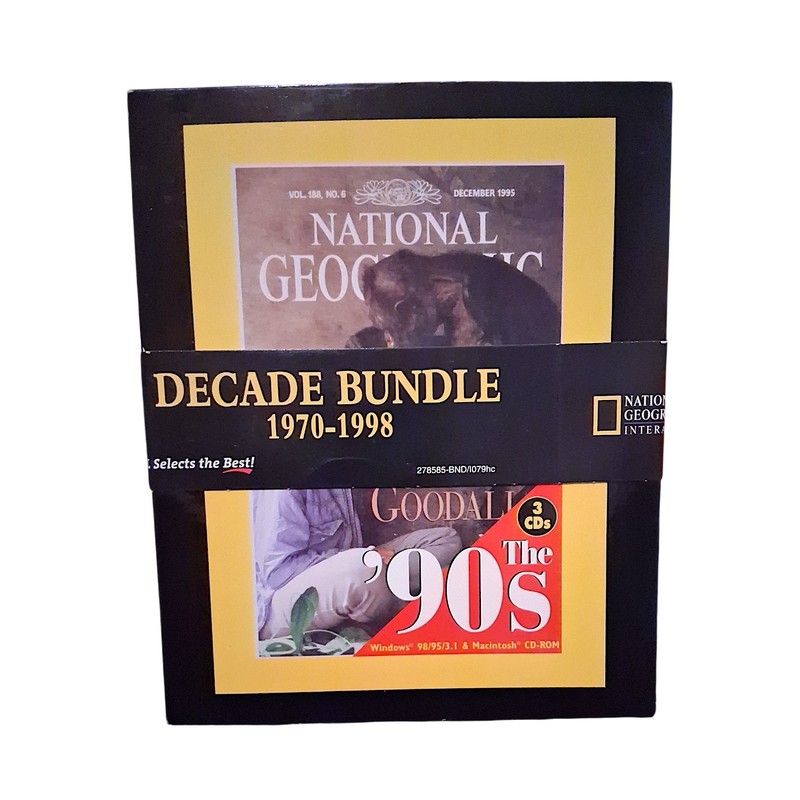 National Geographic Decade AOL Bundle 1970 1998 Windows & Mac OS Interactive Set