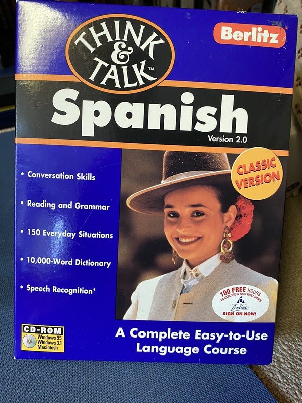 Berlitz Think and Talk Spanish Language Course CD-Rom Windows 95 / 3.1 / Mac