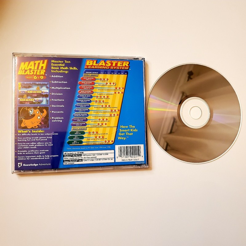 Vtg Math Blaster Ages 6-9 Windows 98 Vintage 1998 Homeschool 1st-3rd Graders gallery