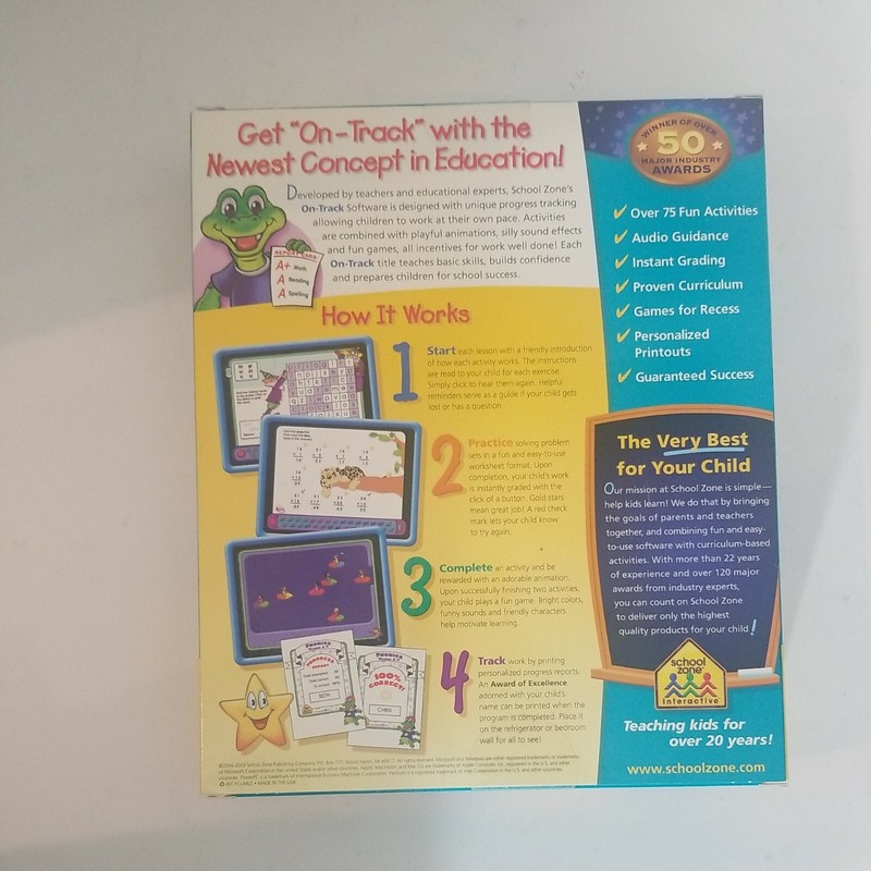 School Zone Second Grade 2 CD Deluxe Edition for PC, Mac Brand New! Sealed! gallery