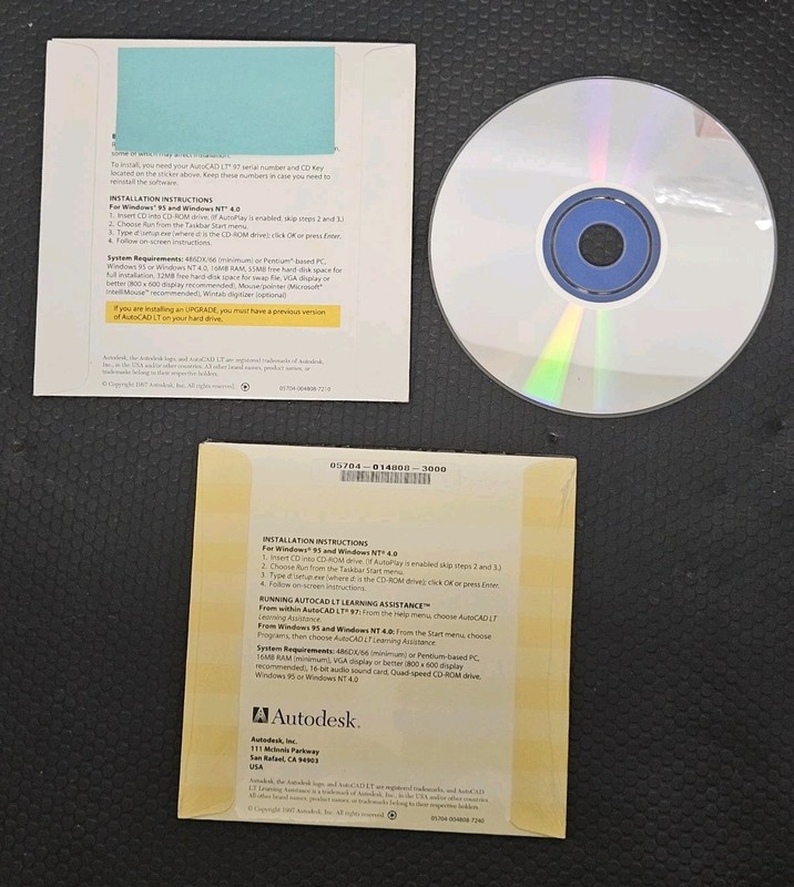 Autodesk AutoCAD LT 97 Upgrade Box Manuals & CD **UNTESTED AS-IS** gallery