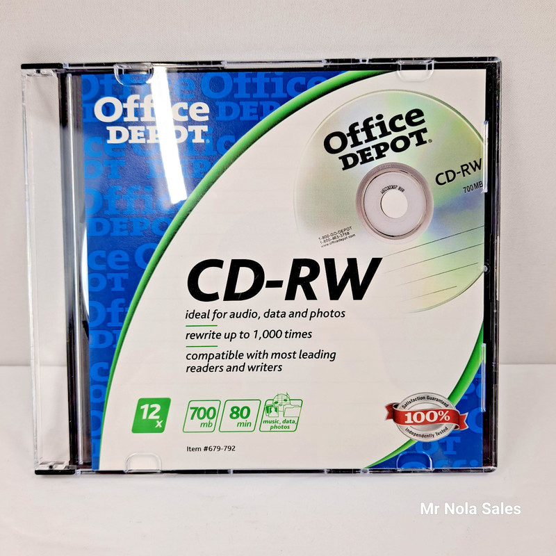 NEW Office Depot CD-RW CD Disc DVD 12x 700mb 80 min Rewritable E5631
