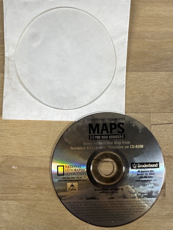 National Geographic MAPS The War Series CDROM Windows 95 98 Broderbund Disc Only