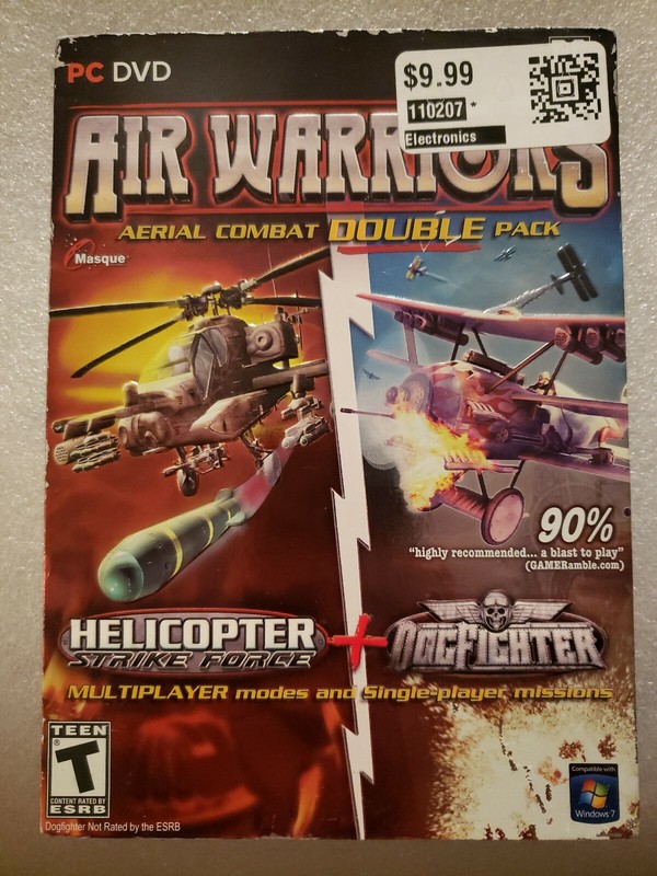 AIR WARRIORS AERIAL COMBAT DOUBLE PACK Helicopter & Dog Fighter PC DVD SEALED