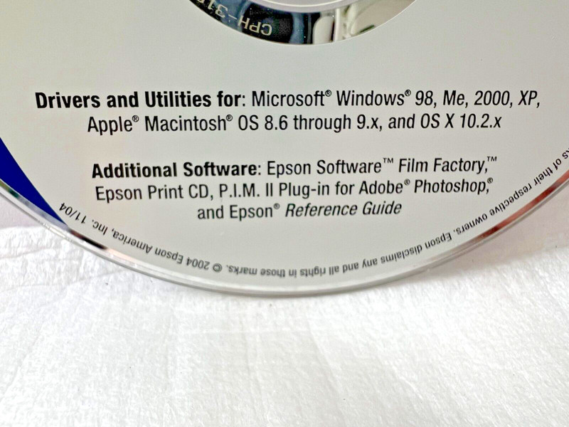 Epson Stylus Photo R200 Printer Software Installation CD - Win 98/ME/2000/XP/Mac gallery