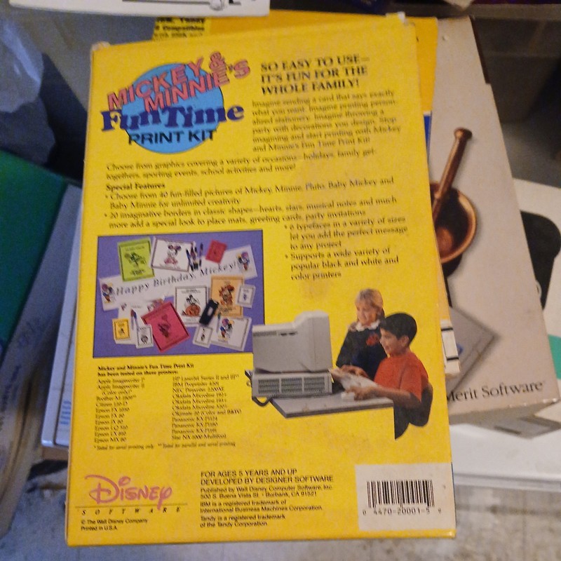 Disney Mickey and Minnie's Fun Time Print Kit Vintage PC Software, 3.5" Disk gallery