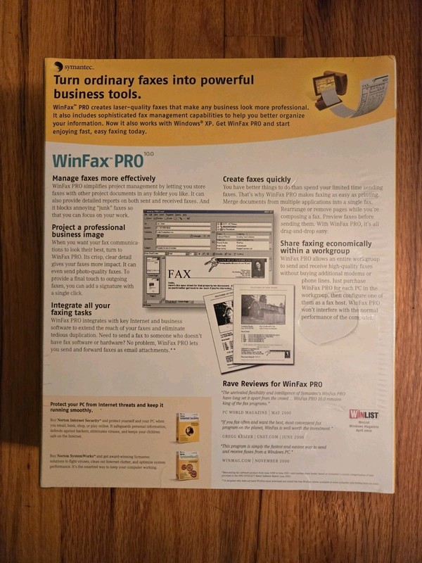 Symantec Winfax Pro Version 9.0 for Windows 98, 95 and NT Sealed 12-83-00035 gallery