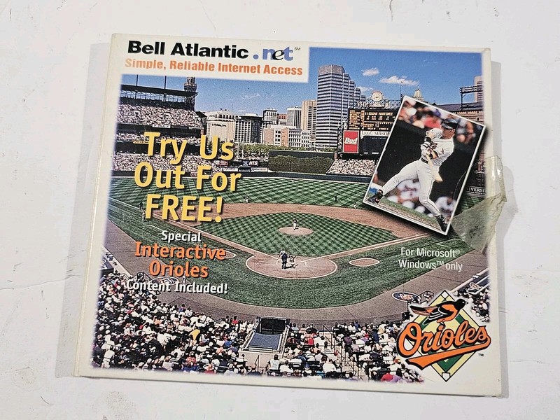 Vintage Baltimore Orioles Advertising Bell Atlantic.net Trial Disc CompUSA MLB