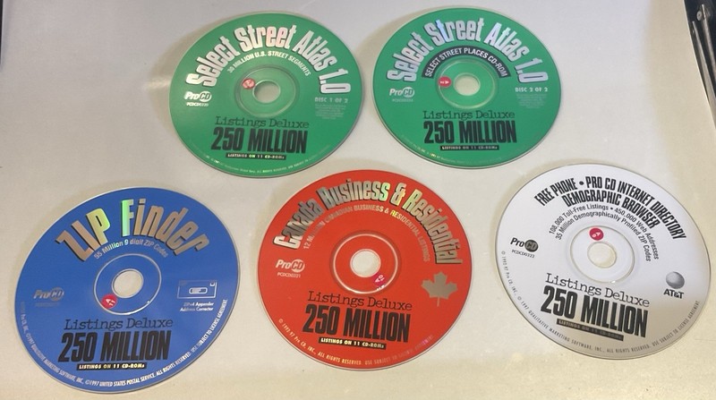 1997 MEGA RARE USA 250 MILLIONS LISTINGS DELUXE ON 11 CD ROMS ACXIOM CO PROCD gallery