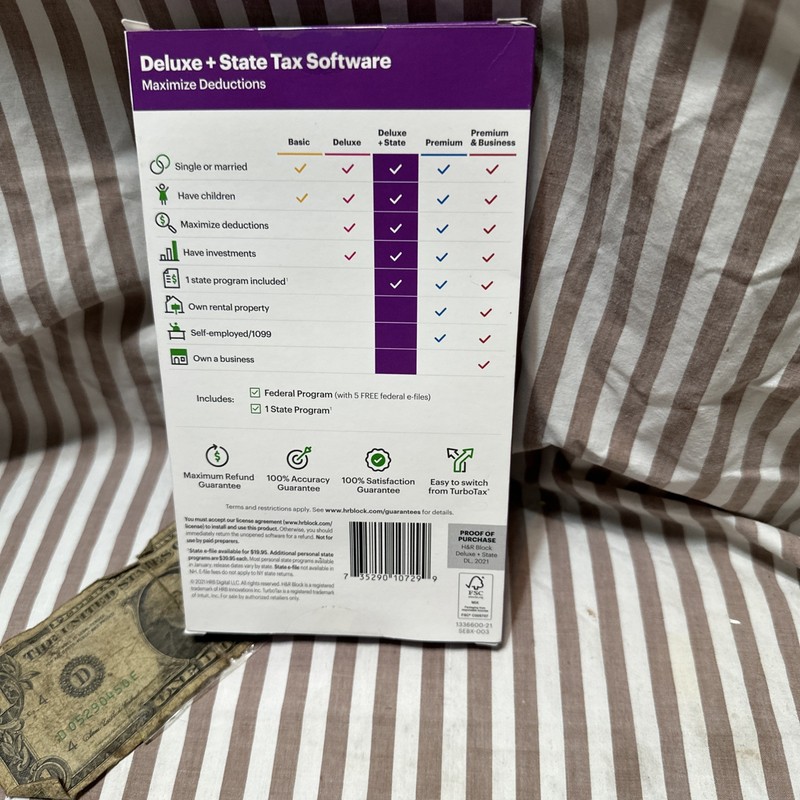 2021 H&R Block Tax Software Deluxe + State 2021 Windows / Mac OS Turbotax 2021 gallery