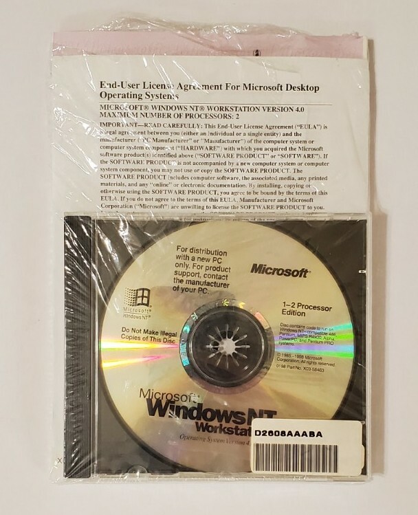 Microsoft Windows NT Workstation: 1-2 Processor Edition NOS New/Sealed with Key gallery